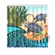 Cook Islands Shower Curtain - Polynesian Turtle Coconut Tree And Plumeria | Love The World