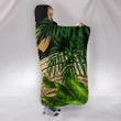 Kanaka Maoli (Hawaiian) Hooded Blanket, Polynesian Plumeria Banana Leaves Gold | Love The World