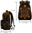 Polynesian Golden Tribal Sea Turtle Backpack Students Shoulder Bags Travel Bag College School Backpacks A7