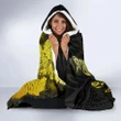Niue Hibiscus Coconut Crab Polynesian Hooded Blanket - Style Gold A10