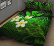 Kanaka Maoli (Hawaiian) Quilt Bed Set,, Polynesian Plumeria Banana Leaves Green | Love The World