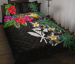 Kanaka Maoli (Hawaiian) Quilt Bed Set - Hibiscus Turtle Tattoo Black