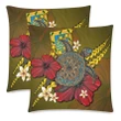 Tuvalu Pillow Cases - Yellow Turtle Tribal A02 | 1sttheworld.com