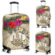 Tahiti Luggage Covers - Hibiscus Turtle Tattoo Beige A02