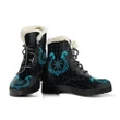 Vikings Faux Fur Leather Boots- Aegishjalmur Helm Of Awe (Helm Of Terror) Blue Edition A27