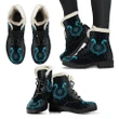 Vikings Faux Fur Leather Boots- Aegishjalmur Helm Of Awe (Helm Of Terror) Blue Edition A27