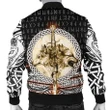 1sttheworld Men's Bomber Jacket - Wolf and Vikings Tattoo 3D A27