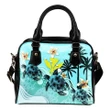 Hawaii Shoulder Handbag - Blue Turtle Hibiscus | Love The World