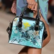 (Custom) Hawaii Shoulder Handbag - Blue Turtle Hibiscus Personal Signature A24