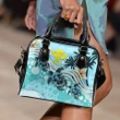 (Custom) Hawaii Shoulder Handbag - Blue Turtle Hibiscus Personal Signature A24