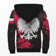 Poland Sherpa Hoodie - Polish Flag Polygon Style