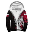 Poland Sherpa Hoodie - Polish Flag Polygon Style