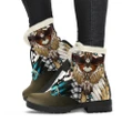 Native American Faux Fur Leather Boots - Mandala 1st - Umber - Right and Left - for Women