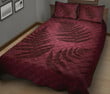 Burgundy New Zealand Fern Quilt Bed Set A02