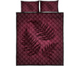 Burgundy New Zealand Fern Quilt Bed Set | Special Custom Design