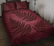 Burgundy New Zealand Fern Quilt Bed Set A02