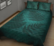 Green Blue New Zealand Fern Quilt Bed Set A02
