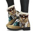 Native American Faux Fur Leather Boots - Mandala 2nd - Light Brown - Right and Left - for Women