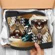 Native American Faux Fur Leather Boots - Mandala 2th - Amber - Right and Left - for Men and Women