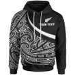 New Zealand Rugby Custom Personalised Hoodie - Silver Fern and Maori Patterns