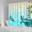1sttheworld Hawaii Shower Curtains - View sea Hawaii with Turtle and Whale - BN17