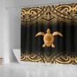 Turtle Shower Curtain - Polynesian Yellow Fog Style - BN12