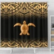 Turtle Shower Curtain - Polynesian Yellow Fog Style - BN12