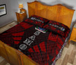 Samoa Quilt Bed Set - Black Red Tattoo Style - BN12