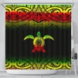 Turtle Shower Curtain - Polynesian Reggae Fog Style - BN12