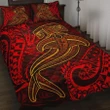 Polynesian Quilt Bed Set - Red Shark Polynesian Tattoo