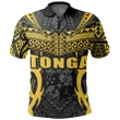 Tonga Polo Shirt - Kingdom of Tonga Black Gold J0