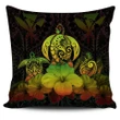 Kanaka Maoli (Hawaiian) Pillow Cover Reggae Turtle Polynesian with Hibiscus TH5