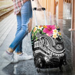 Polynesian Hawaii Luggage Covers - Summer Plumeria (Black)