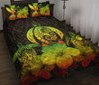 Kanaka Maoli (Hawaiian) Quilt Bed Set Reggae Turtle Polynesian with Hibiscus