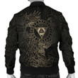 Vikings Bomber Jacket (Men) - Valknut with Helm of Awe and Horn Triskelion