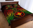 Polynesian Hawaii Quilt Bed Set- Reggae Turtle Manta Ray
