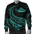 Mauna Kea Polynesian Men√¢‚Ç¨‚Ñ¢s Bomber Jacket - Turquoise - Frida Style - AH J9
