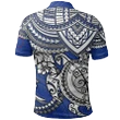 Chuuk Polynesian Polo Shirt  - White Turtle (Blue) - BN1518
