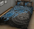 Federated States Of Micronesia Quilt Bed Set - Blue Turtle