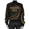 Mauna Kea Polynesian Women√¢‚Ç¨‚Ñ¢s Bomber Jacket - Gold - Frida Style - AH J9