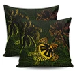 Fiji Islands Tapa Turtle Zipper Pillow Cases - Golden Green | Home Set