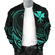 Kanaka Polynesian Men√¢‚Ç¨‚Ñ¢s Bomber Jacket - Turquoise - Frida Style - AH J9