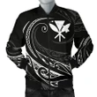 Kanaka Polynesian Men√¢‚Ç¨‚Ñ¢s Bomber Jacket - White - Frida Style - AH J9