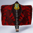 Tuvalu Hooded Blanket - Polynesian Tattoo Red - BN0110