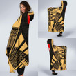 Wallis And Futuna Hooded Blanket - Polynesian Tattoo Gold - BN0110