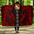 Tonga Hooded Blanket - Polynesian Tattoo Red