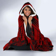 Tonga Hooded Blanket - Polynesian Tattoo Red - BN0110