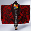 Tonga Hooded Blanket - Polynesian Tattoo Red - BN0110