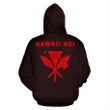 Hawaii Kanaka Polynesian Zip - Up Hoodie Red - AH - J7