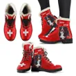 Switzerland Bernese Mountain Dog - Faux Fur Leather Boots A6